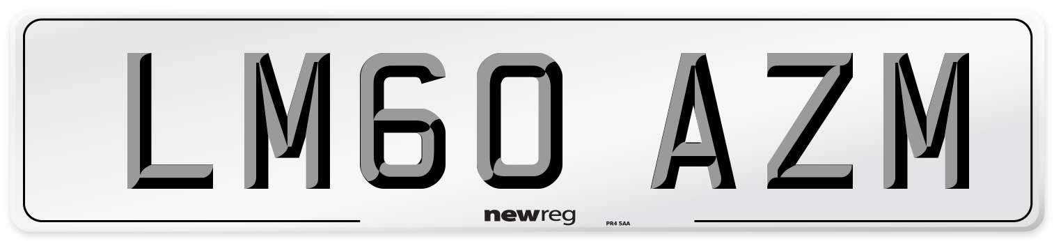 LM60 AZM Number Plate from New Reg